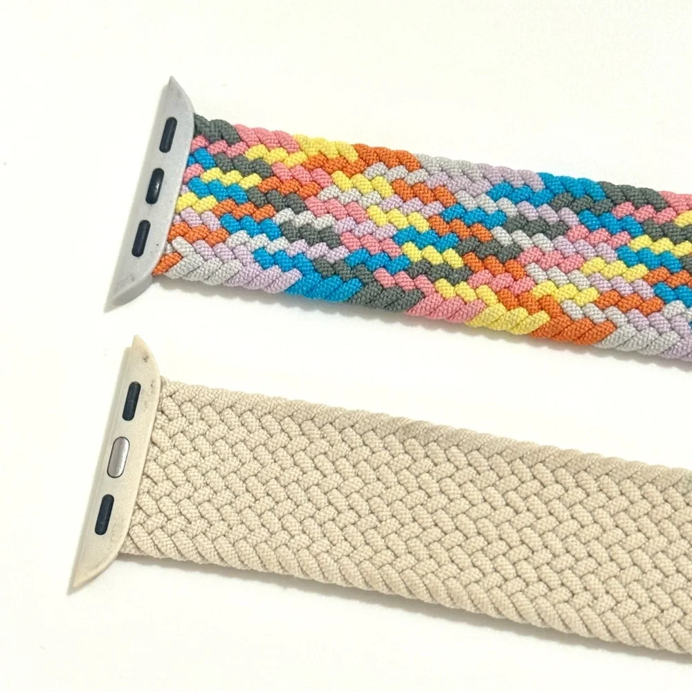 3/$20 Apple Watch Band Set Braided Elastic Strap 2pcs Multicolor & Beige